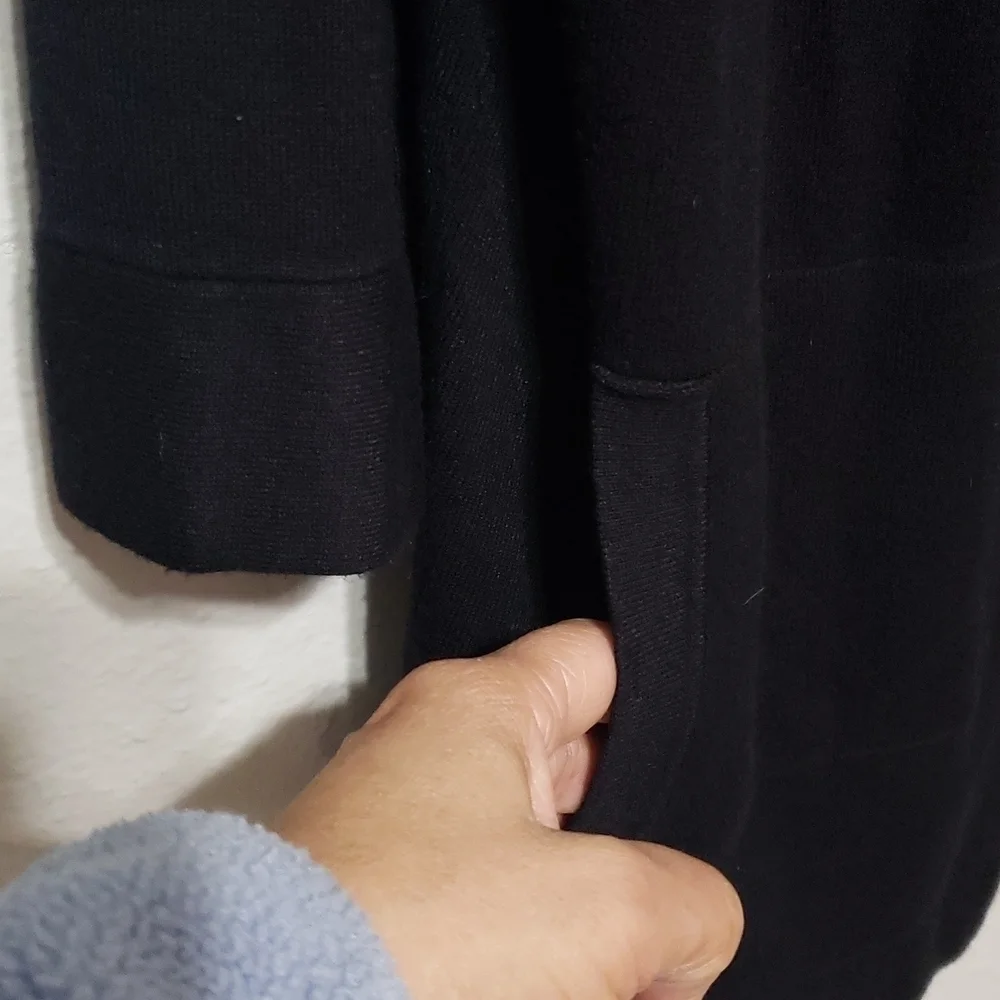 ZARA Black 3/4 Sleeve Pocketed Knit Cardigan, Size S - Picture 8 of 11